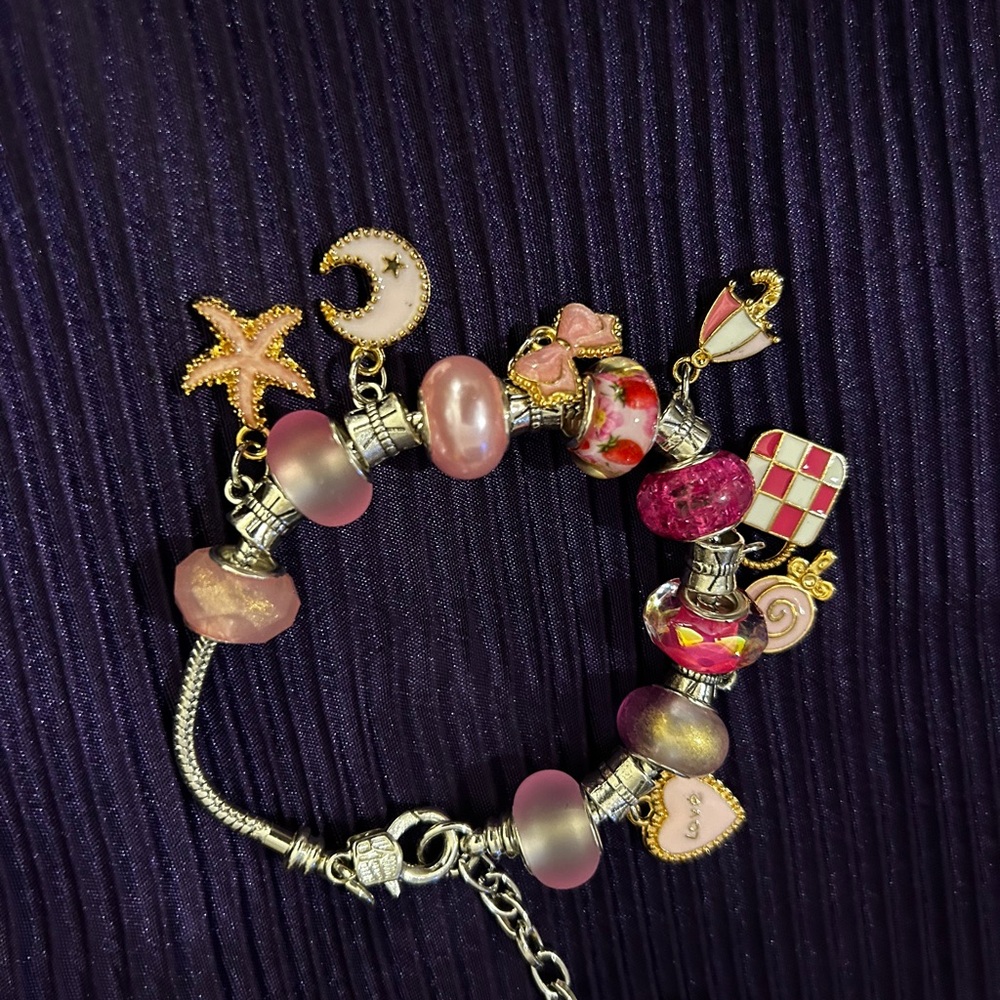 Charming Pink and Gold Bracelet